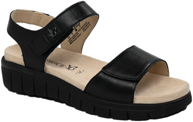 Sandały Wygodne Caprice 9-28701-42 036 Black BLK Sole Skóra Naturalna