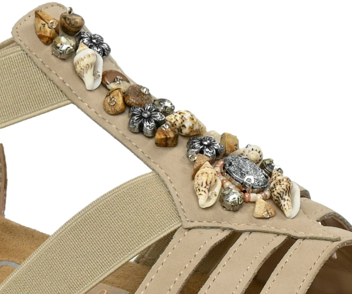 Sandały Stylowe Rieker V0649-62  Beige