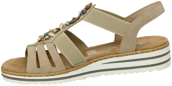 Sandały Stylowe Rieker V0649-62  Beige