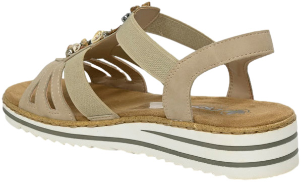 Sandały Stylowe Rieker V0649-62  Beige
