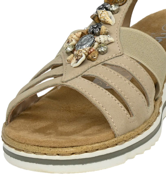 Sandały Stylowe Rieker V0649-62  Beige