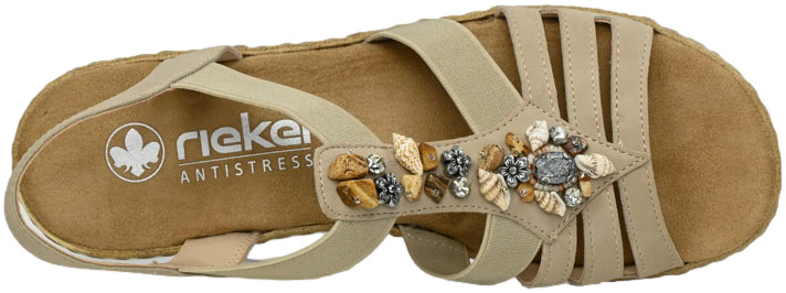 Sandały Stylowe Rieker V0649-62  Beige