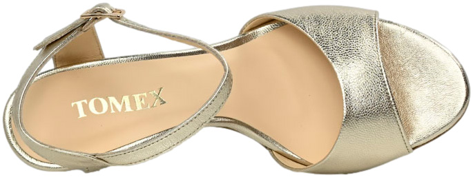 Sandały Stylowe Tomex 1407 Złote Skóra Naturalna