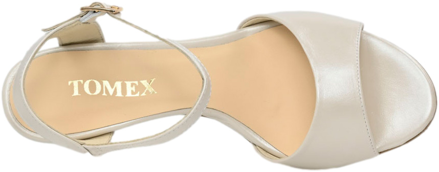 Sandały Stylowe Tomex 1407 Perła Beż Skóra Naturalna