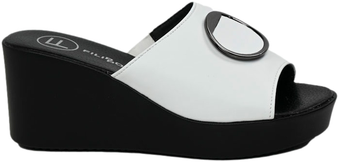 Klapki Wygodne Filippo DK4610/24 Biała Skóra Naturalna