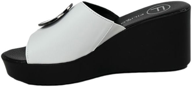 Klapki Wygodne Filippo DK4610/24 Biała Skóra Naturalna