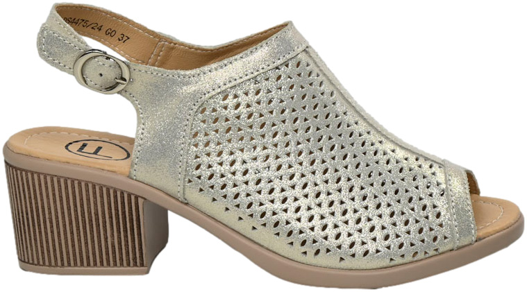 Sandały Eleganckie Filippo DS4475/24 Złoty Skóra Naturalna