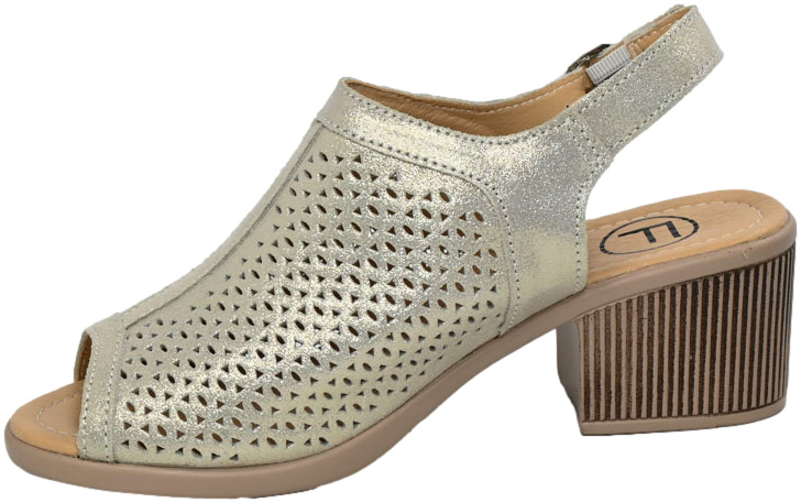 Sandały Eleganckie Filippo DS4475/24 Złoty Skóra Naturalna