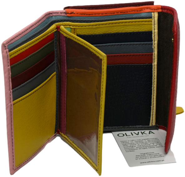 Portfel Wykonany Ręcznie Olivka 1000042G-2762 Multikolor Skóra Naturalna