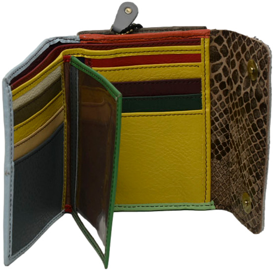 Portfel Wykonany Ręcznie Olivka 1000043W-2903 Multikolor Skóra Naturalna
