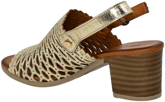 Sandały Eleganckie Venezia 13482786 ME Złoty Skóra Naturalna