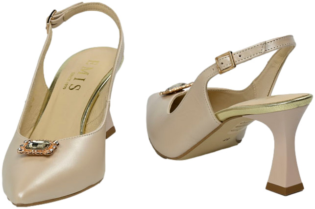 Czółenka Eleganckie Emis S8214/552 Beż 552 Skóra Naturalna