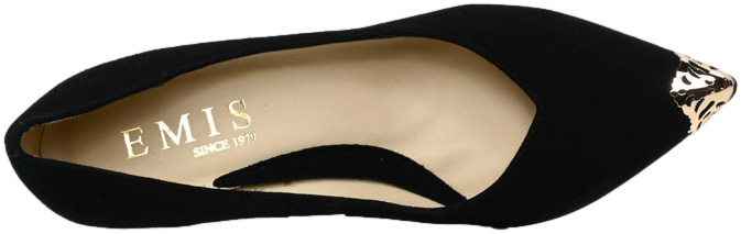 Szpilki Eleganckie  Emis Z7809/196 Czarne Skóra Naturalna 