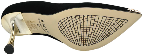 Szpilki Eleganckie  Emis Z7809/196 Czarne Skóra Naturalna 