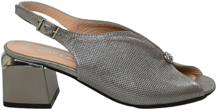 Sandały Modne Boccato 506.230 Vizon Saten Bsk30 Skóra Naturalna 