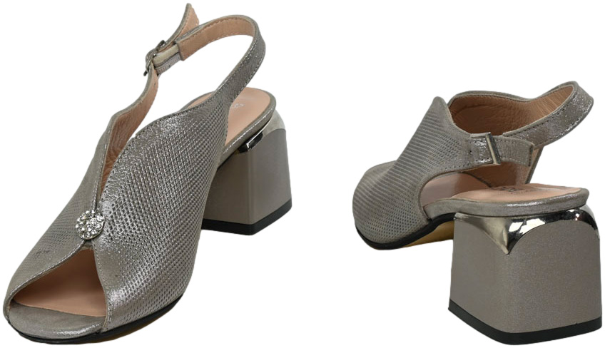 Sandały Modne Boccato 506.230 Vizon Saten Bsk30 Skóra Naturalna 