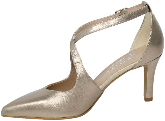 Szpilki Eleganckie Kotyl 3703 Złoty Vera Skóra Naturalna