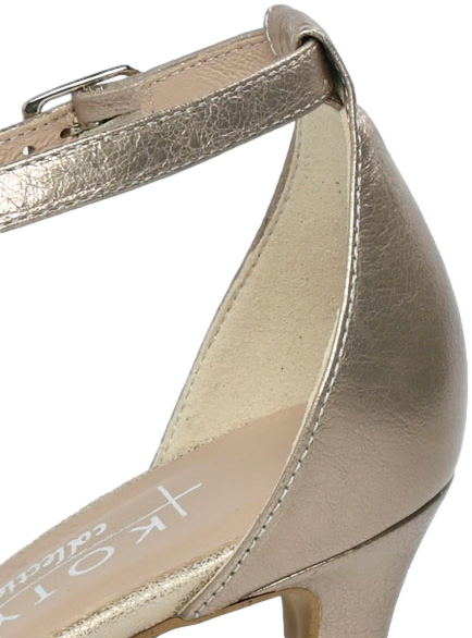 Szpilki Eleganckie Kotyl 3703 Złoty Vera Skóra Naturalna