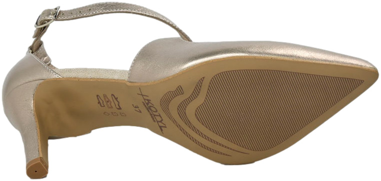Szpilki Eleganckie Kotyl 3703 Złoty Vera Skóra Naturalna