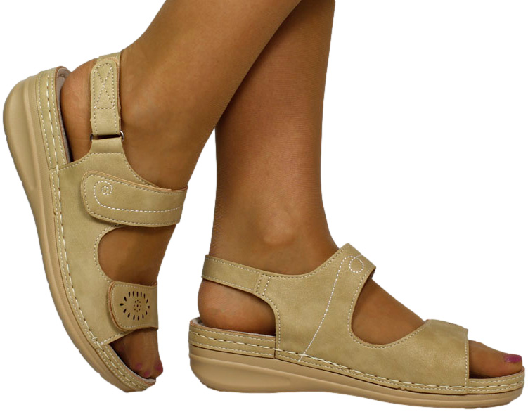 Sandały Komfortowe Skotnicki S-3-3015 Camel