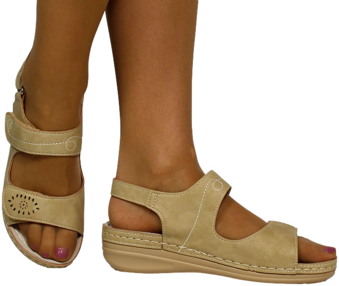 Sandały Komfortowe Skotnicki S-3-3015 Camel