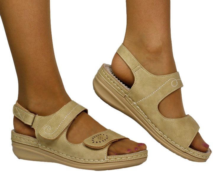 Sandały Komfortowe Skotnicki S-3-3015 Camel