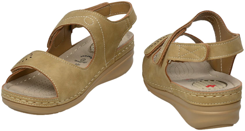 Sandały Komfortowe Skotnicki S-3-3015 Camel