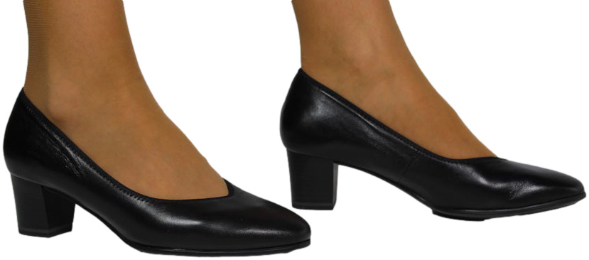 Czółenka Wygodne Caprice 9-22301-43 Black Nappa Skóra Naturalna