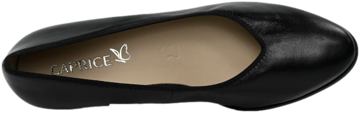 Czółenka Wygodne Caprice 9-22301-43 Black Nappa Skóra Naturalna