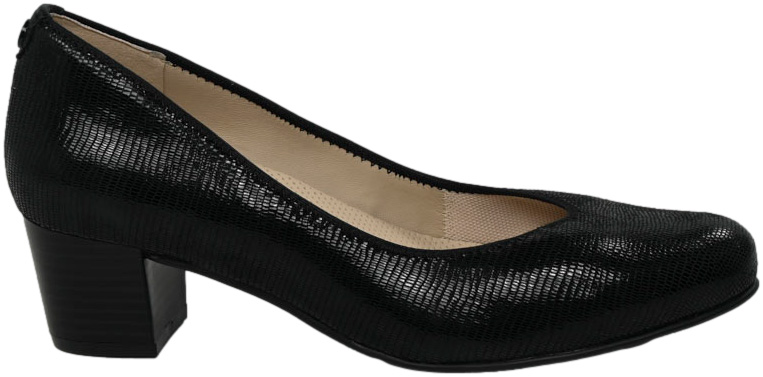 Czółenka Eleganckie Caprice 9-22308-43 Black Reptile Skóra Naturalna  Tęgość H