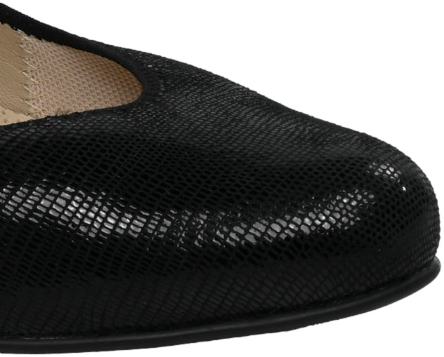Czółenka Eleganckie Caprice 9-22308-43 Black Reptile Skóra Naturalna  Tęgość H