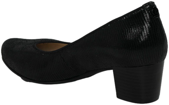Czółenka Eleganckie Caprice 9-22308-43 Black Reptile Skóra Naturalna  Tęgość H
