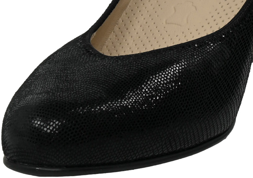 Czółenka Eleganckie Caprice 9-22308-43 Black Reptile Skóra Naturalna  Tęgość H