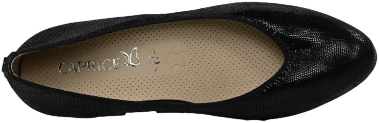 Czółenka Eleganckie Caprice 9-22308-43 Black Reptile Skóra Naturalna  Tęgość H