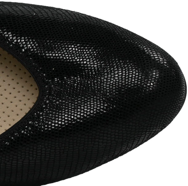 Czółenka Eleganckie Caprice 9-22308-43 Black Reptile Skóra Naturalna  Tęgość H