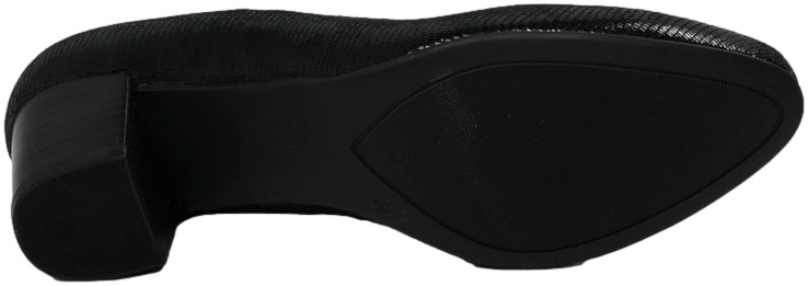 Czółenka Eleganckie Caprice 9-22308-43 Black Reptile Skóra Naturalna  Tęgość H