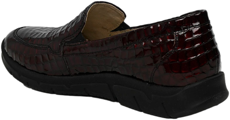 Półbuty Stylowe Caprice 9-24651-43 Bordo Croco Skóra Naturalna