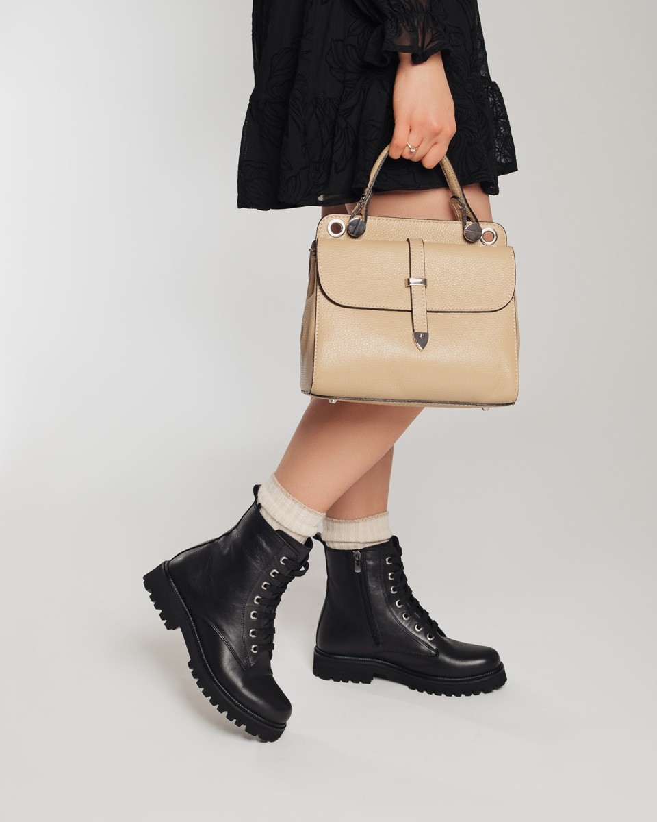 Torebka Toscanio E77 Beż D05 Skóra Naturalna