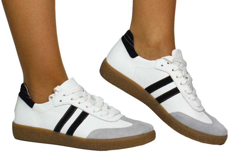 Sneakersy Wygodne Kampa N1068 139/444/108 Białe Skóra Naturalna