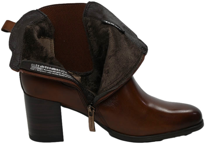 Botki Stylowe Tamaris 1-25377-41 Muscat Brąz Skóra Naturalna