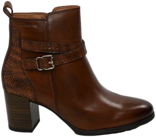 Botki Eleganckie Tamaris 1-25378-43 Cognac Brąz Skóra Naturalna