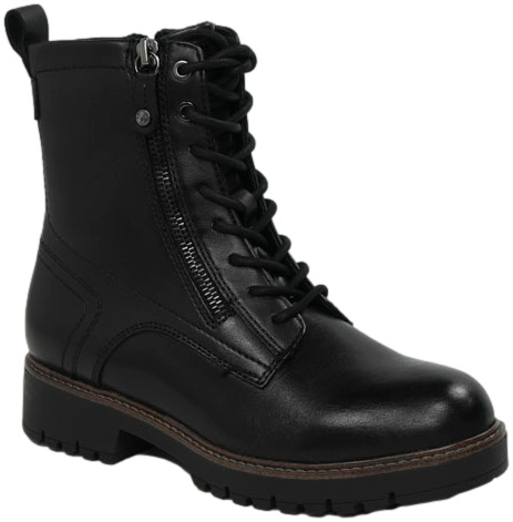 Trzewiki Stylowe Tamaris 1-25207-43 003 Black Leather Skóra Naturalna