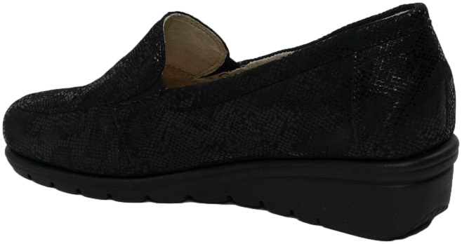 Półbuty Eleganckie Caprice 9-24701-42 010 Black Reptile Skóra Naturalna