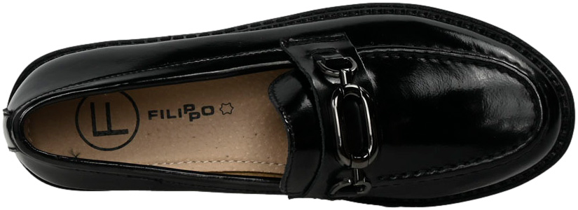 Mokasyny Modne Filippo DP4788-24BK Czarne Skóra Naturalna