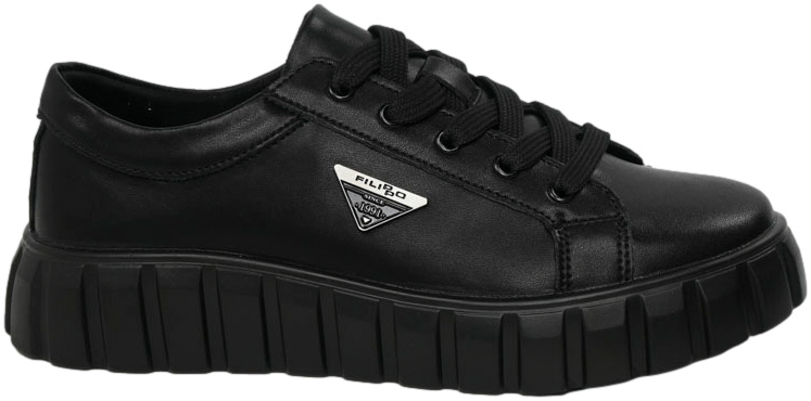Sneakresy Stylowe Filippo DP4670-24 Czarne Skóra Naturalna