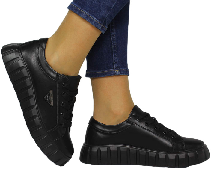 Sneakresy Stylowe Filippo DP4670-24 Czarne Skóra Naturalna