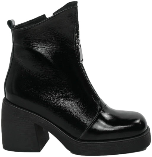 Botki Modne Verano 045.4272-R55 Black Skóra Naturalna