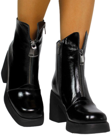 Botki Modne Verano 045.4272-R55 Black Skóra Naturalna