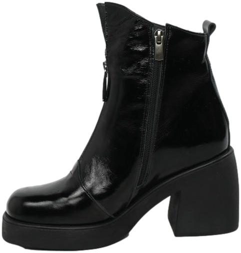 Botki Modne Verano 045.4272-R55 Black Skóra Naturalna