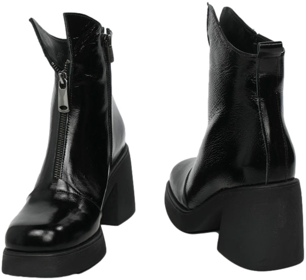 Botki Modne Verano 045.4272-R55 Black Skóra Naturalna